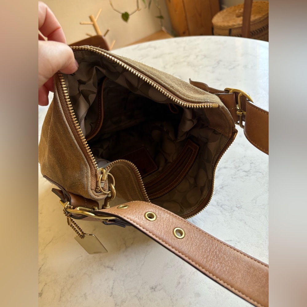Vintage Coach Suede Shoulder Bag - Picture 11 of 11